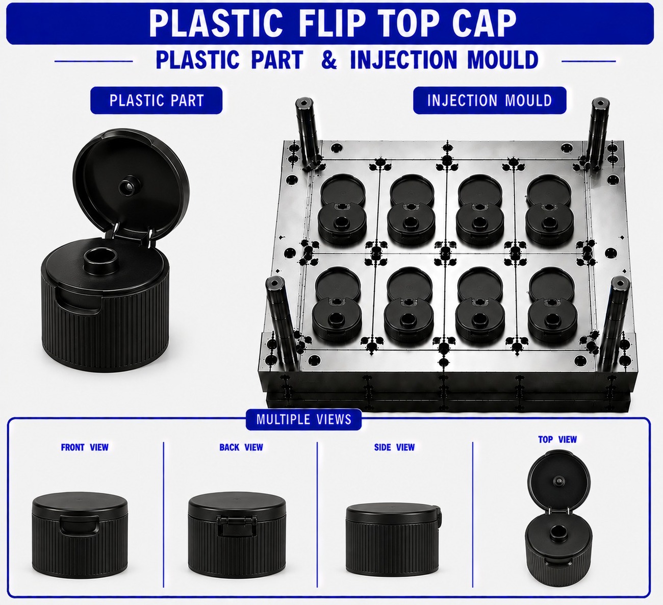 Plastic Flip Top Cap Mould and Moulding Service